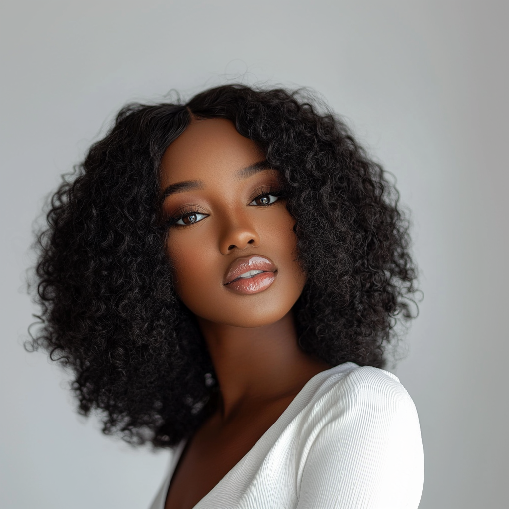 Kinky Curly 4x4 Transparent Closure Wig
